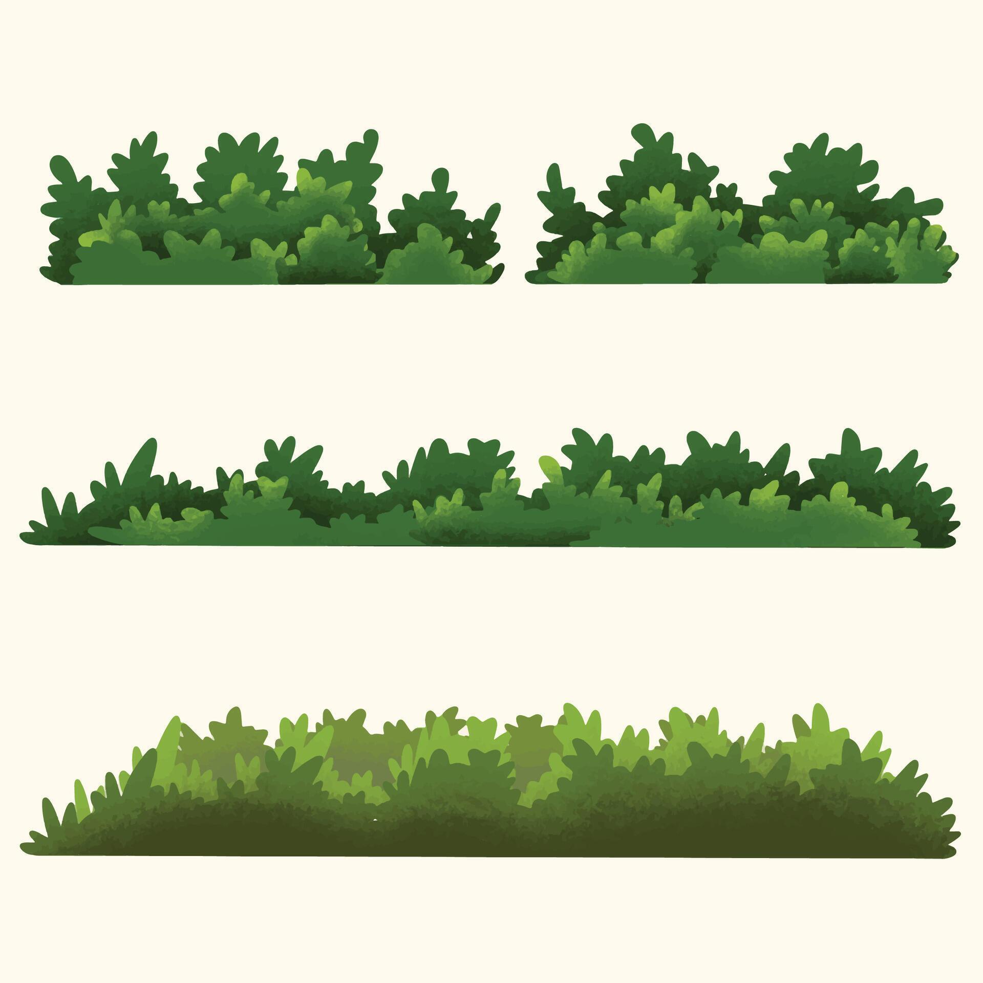 green bush element collections with flat design 47191521 Vector Art at ...