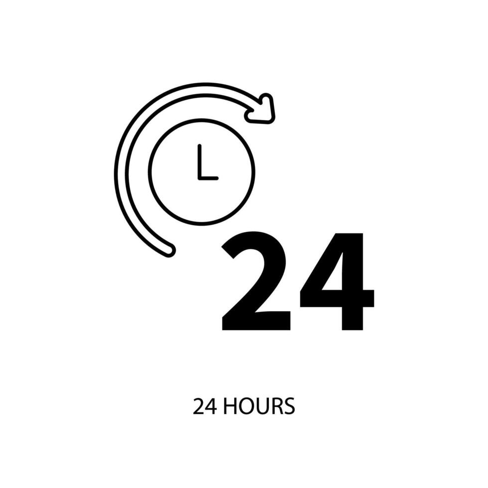 24 hours concept line icon. Simple element illustration. 24 hours concept outline symbol design. vector