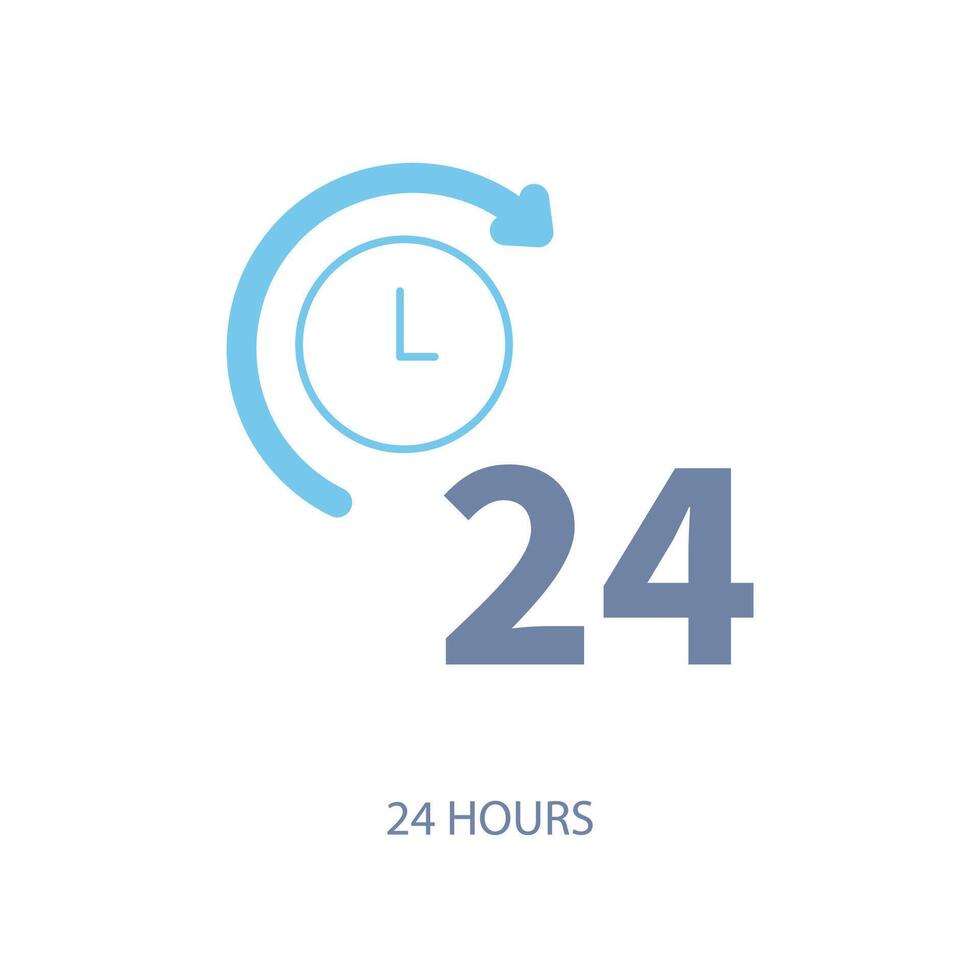 24 hours concept line icon. Simple element illustration. 24 hours concept outline symbol design. vector