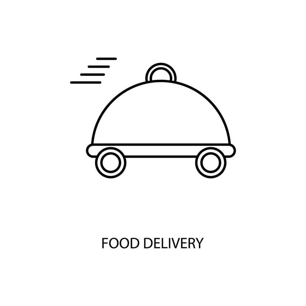 food delivery concept line icon. Simple element illustration. food delivery concept outline symbol design. vector