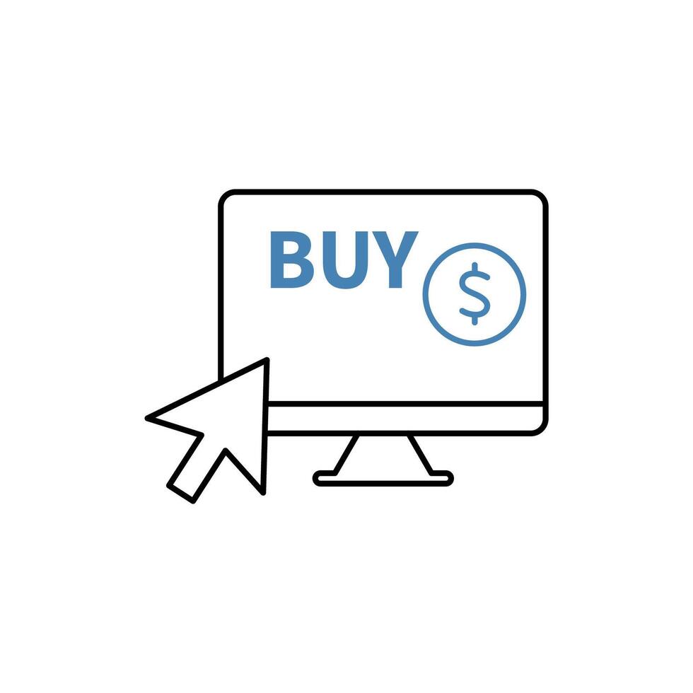 buy online concept line icon. Simple element illustration. buy online concept outline symbol design. vector