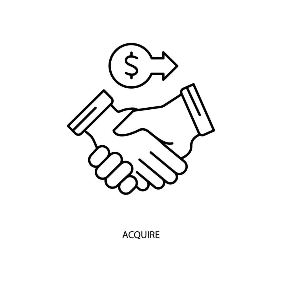 acquire concept line icon. Simple element illustration. acquire concept outline symbol design. vector