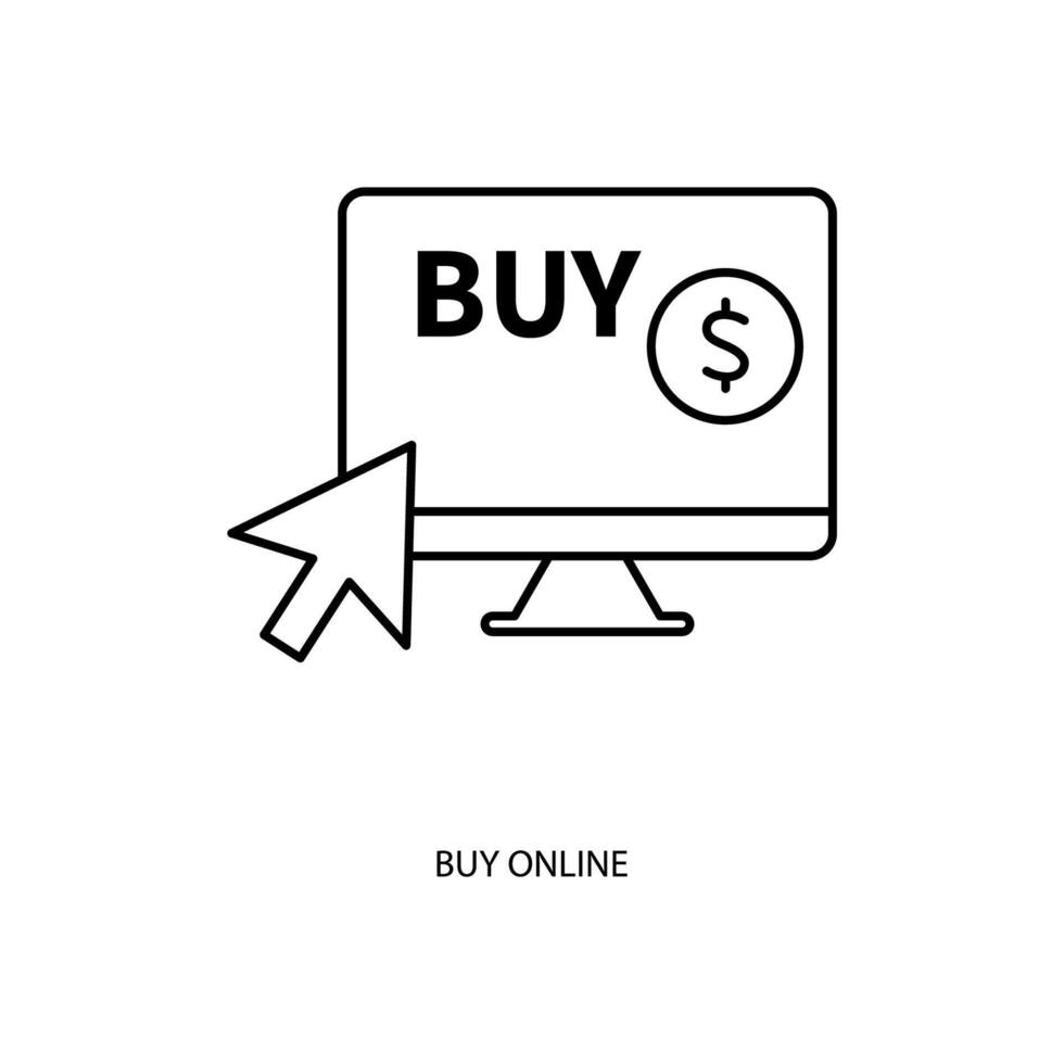 buy online concept line icon. Simple element illustration. buy online concept outline symbol design. vector