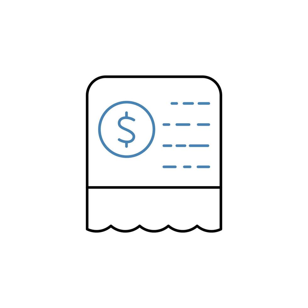 receipt concept line icon. Simple element illustration. receipt concept outline symbol design. vector