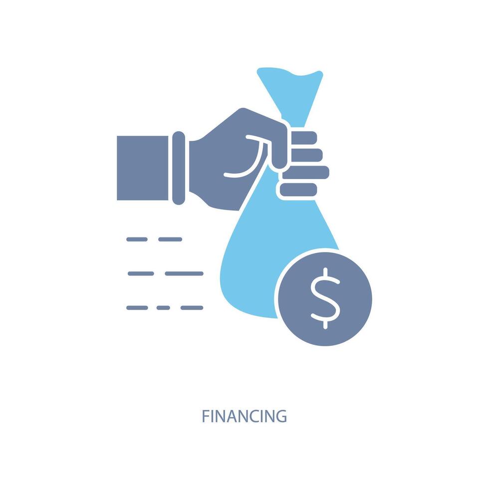 financing concept line icon. Simple element illustration. financing concept outline symbol design. vector