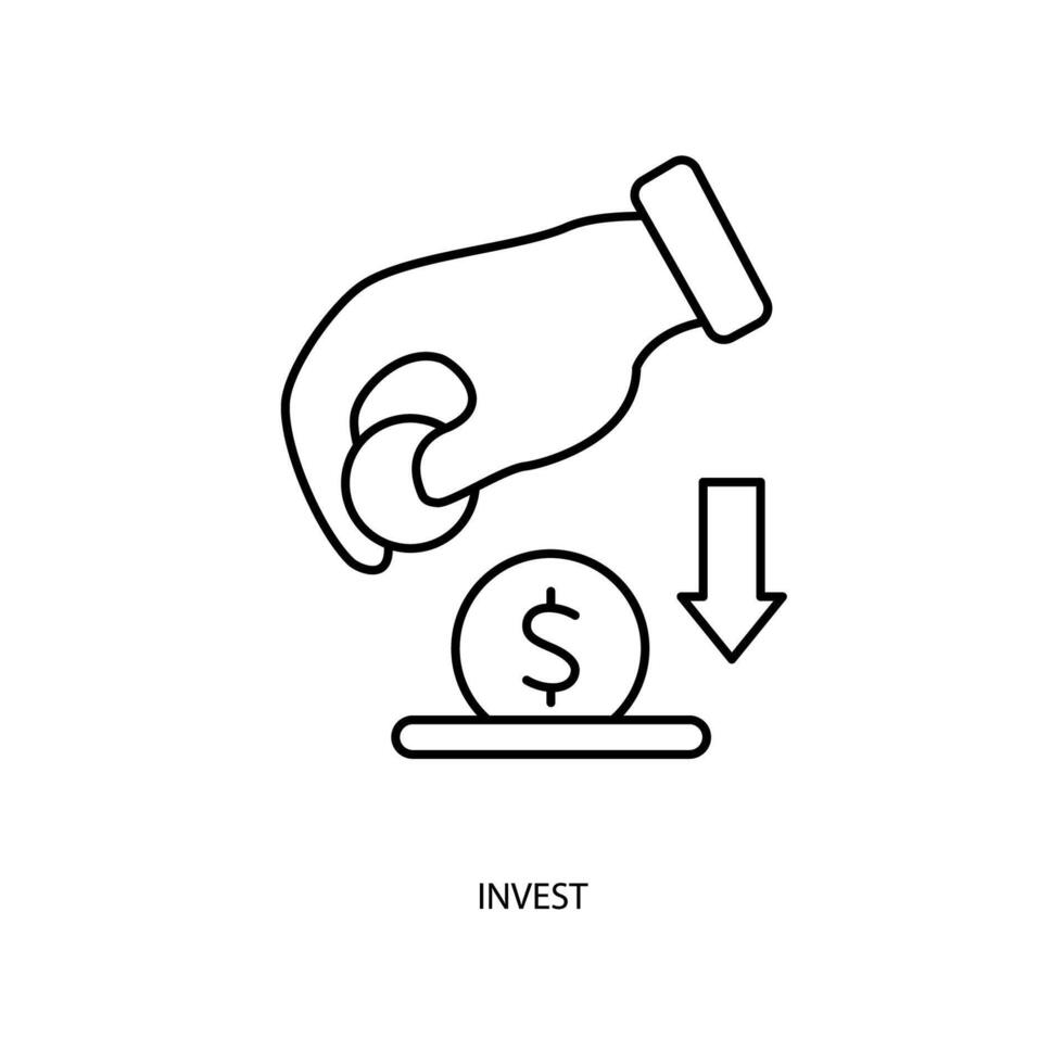 invest concept line icon. Simple element illustration. invest concept outline symbol design. vector