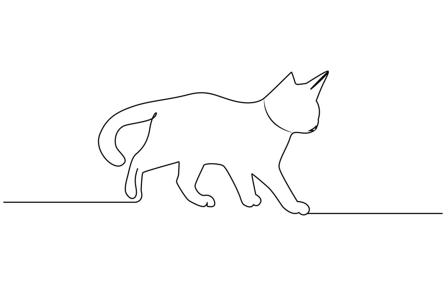 cats with continuous single one line art drawing. vector