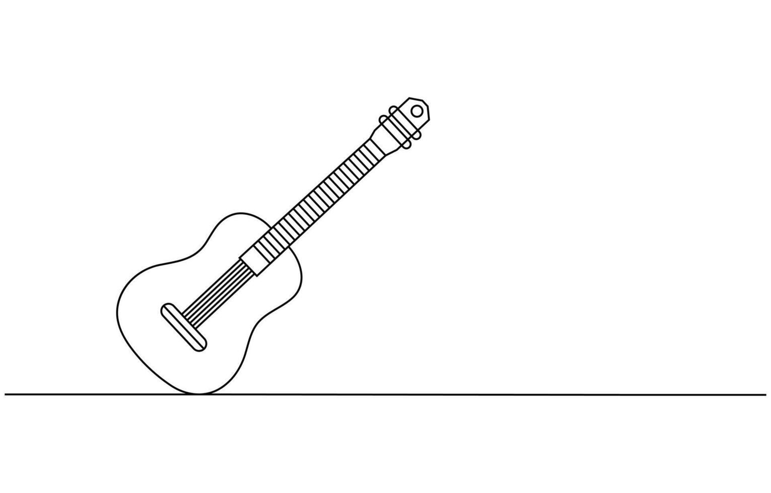Continuous line drawing of musical, equipment, song, guitar vector