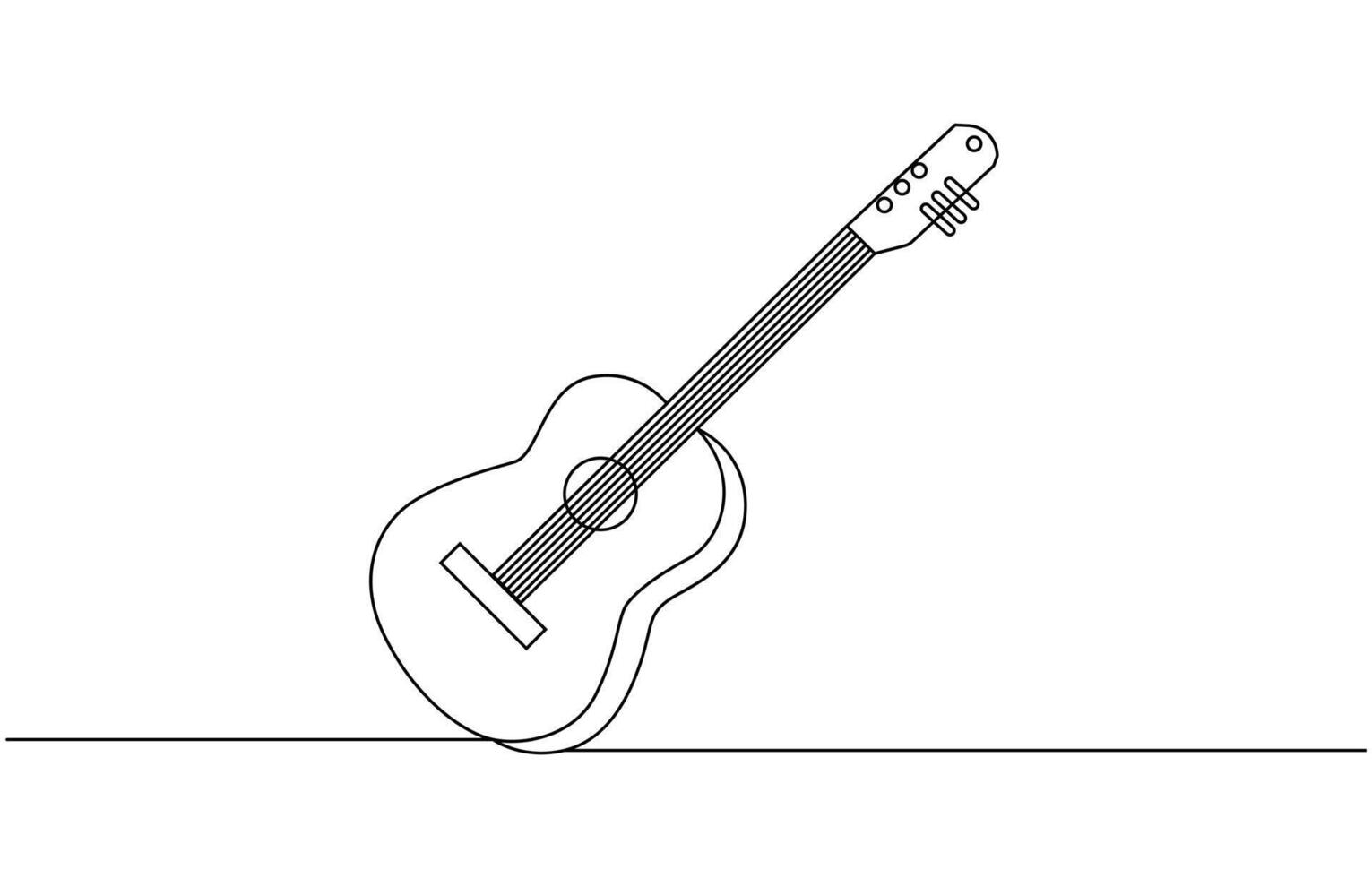 Continuous line drawing of musical, equipment, song, guitar vector