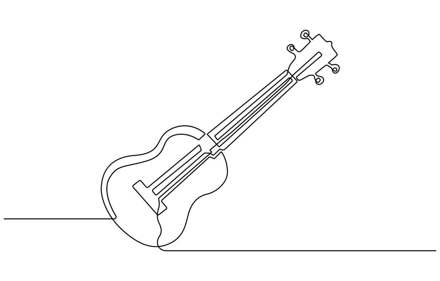 Continuous line drawing of musical, equipment, song, guitar vector