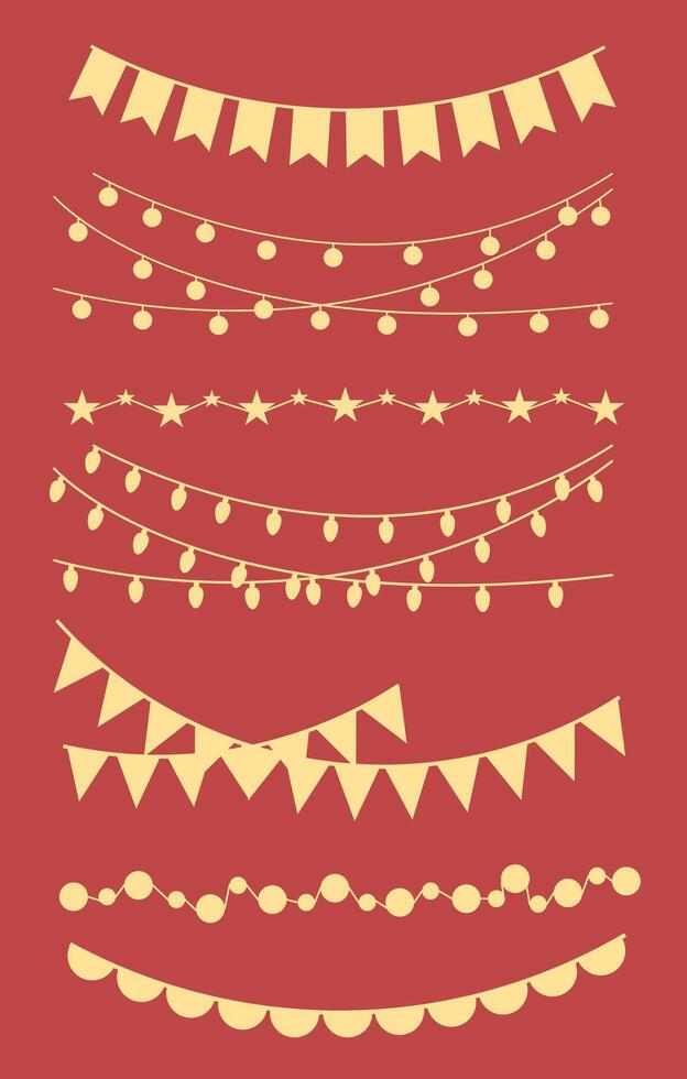 Decoration with stars, and other symbols of the winter holiday invitation. vector