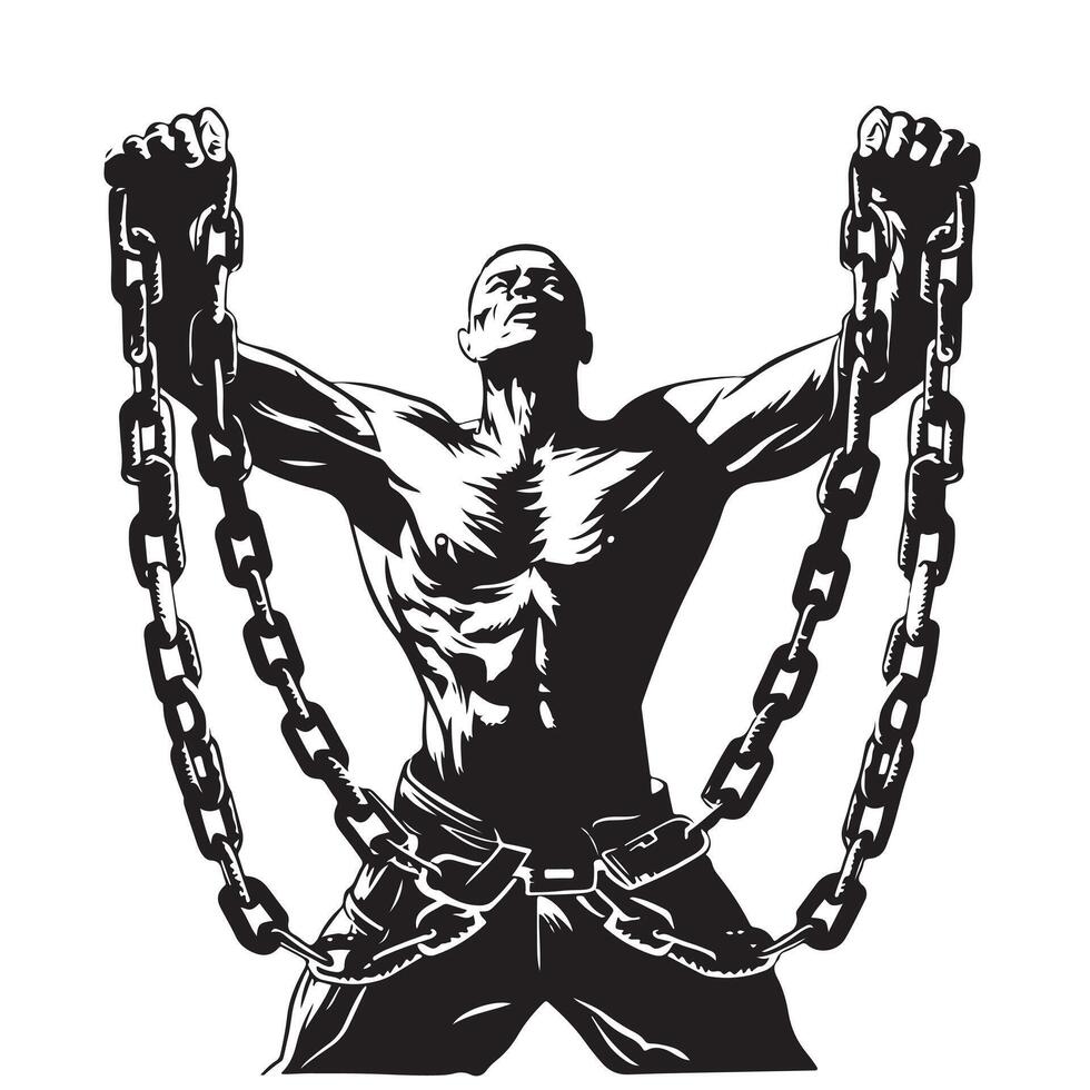 Freeing the slaves sketch. vector