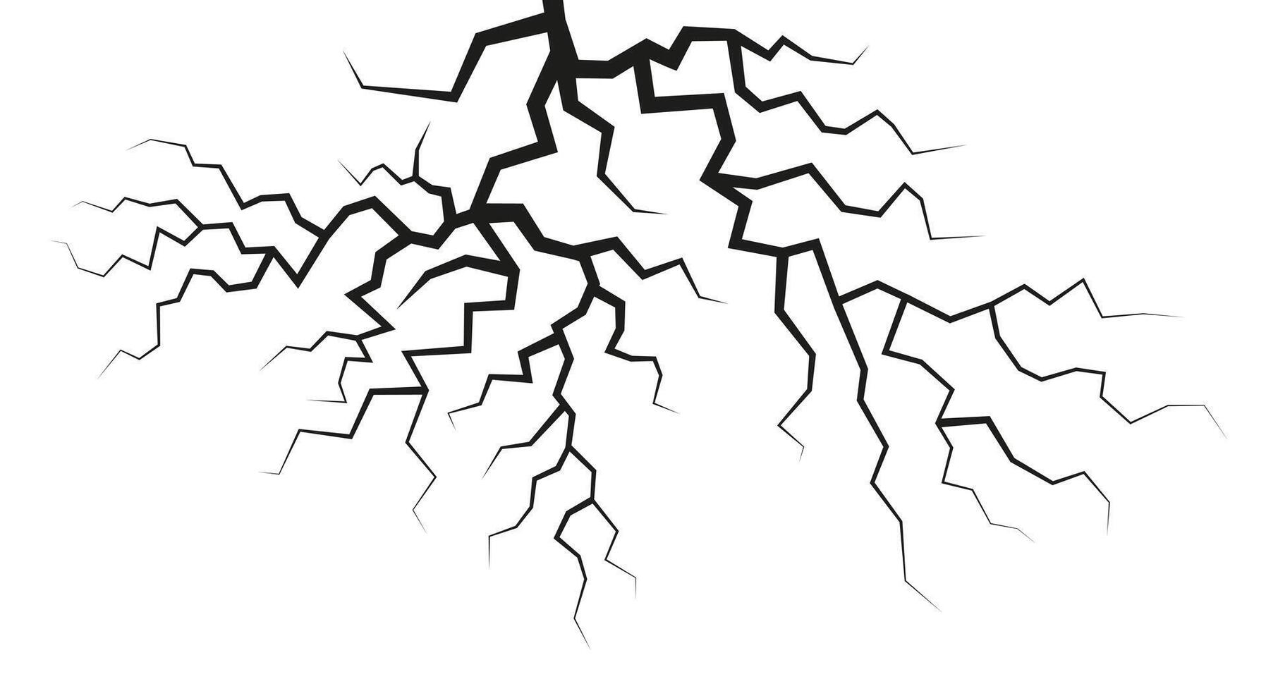 Set of cracks in the ground, cracks from natural disaster or drought. vector