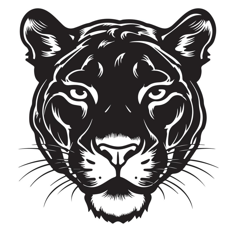 Black panther face hand drawn sketch illustration vector