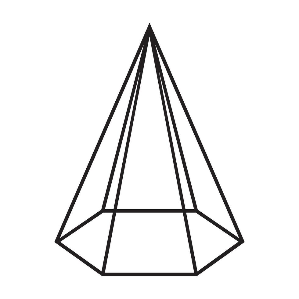 hexagon pyramid icon symbol vector