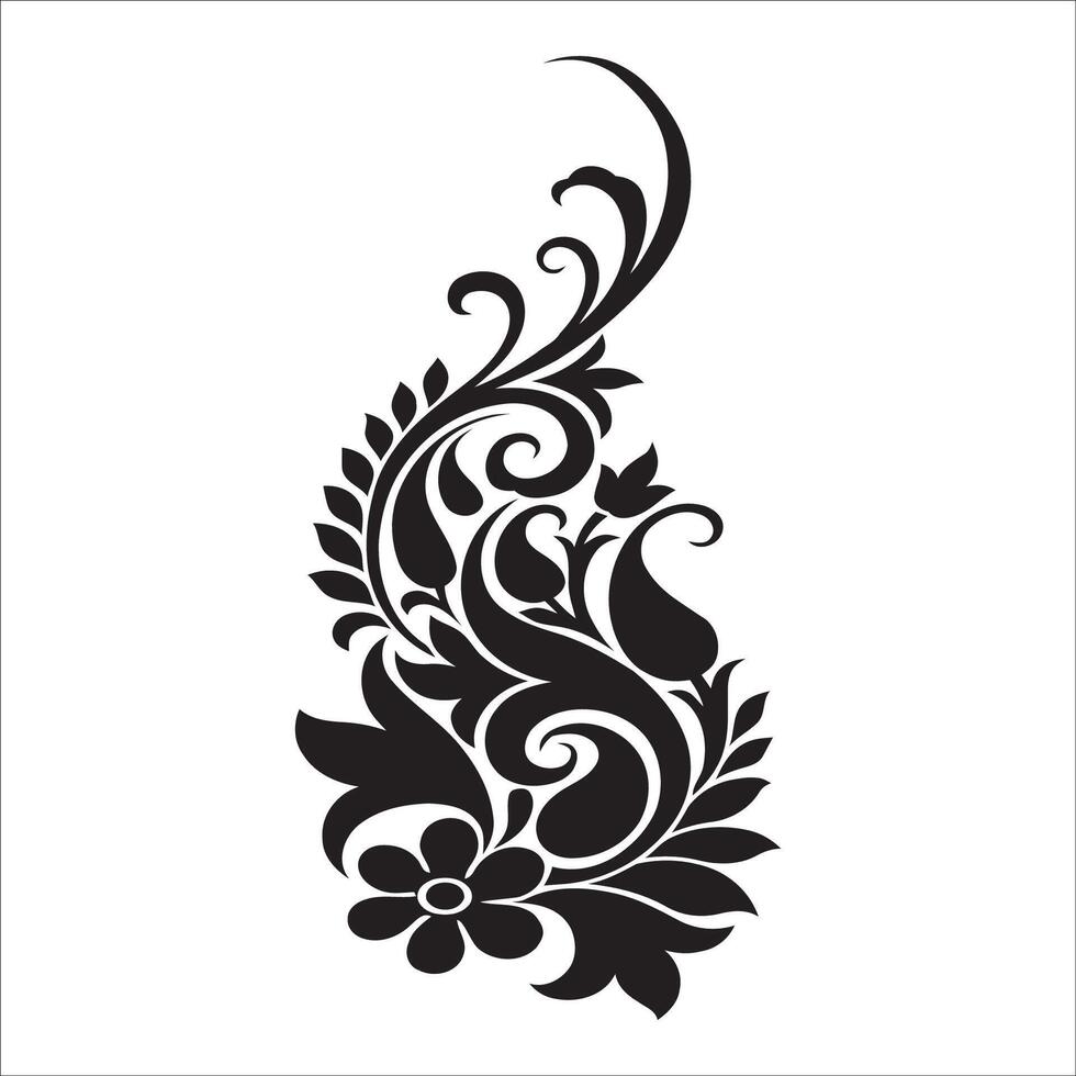 a black and white floral design on a white background vector