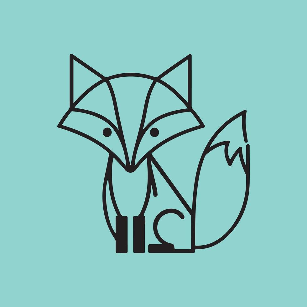 simple fox logo icon illustration, set of simple minimalist silhoutte fox logo vector