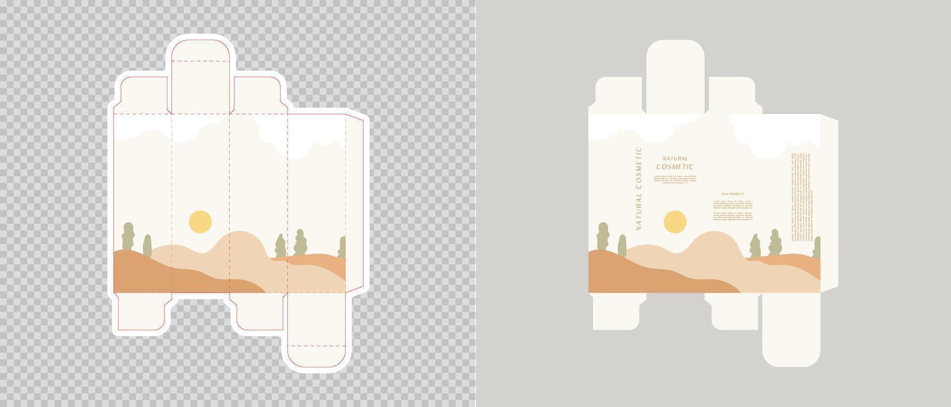 Cardboard box template. Cosmetic package box design. illustration. vector