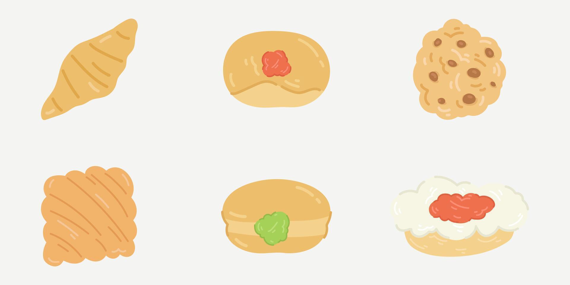Cartoon bun bread illustration vector