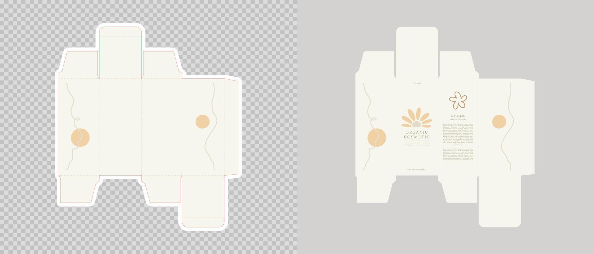 Cardboard box template. Cosmetic package box design. illustration. vector