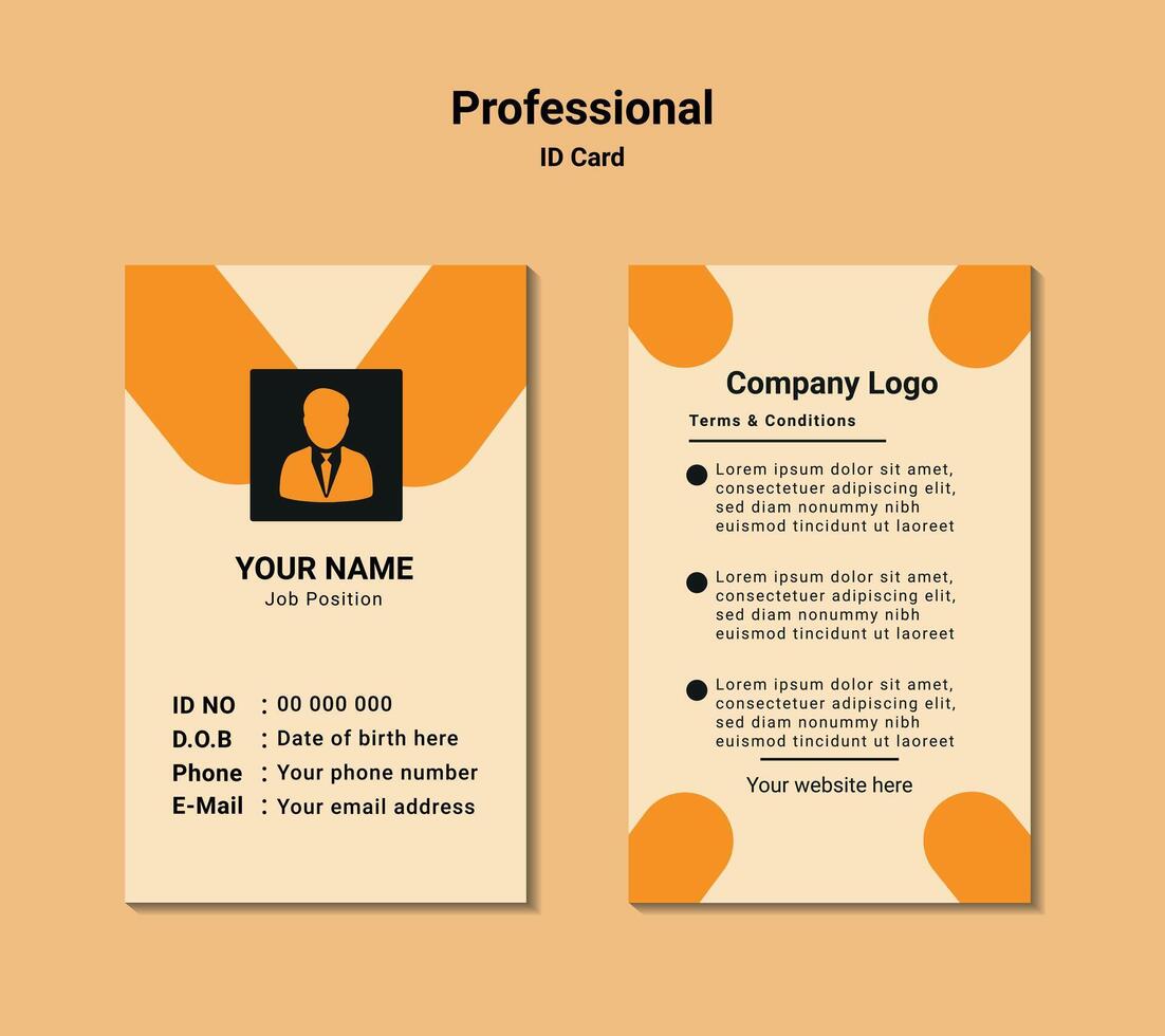 professional id card design template vector
