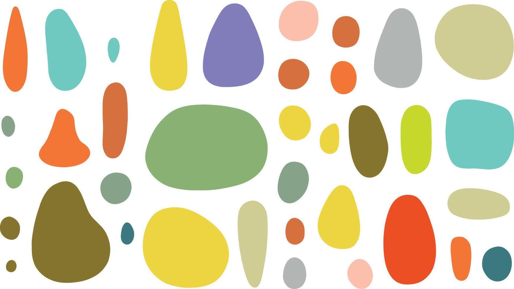 Colorful Organic Blobs and Irregular Shapes Seamless Abstract Pattern Silhouettes vector