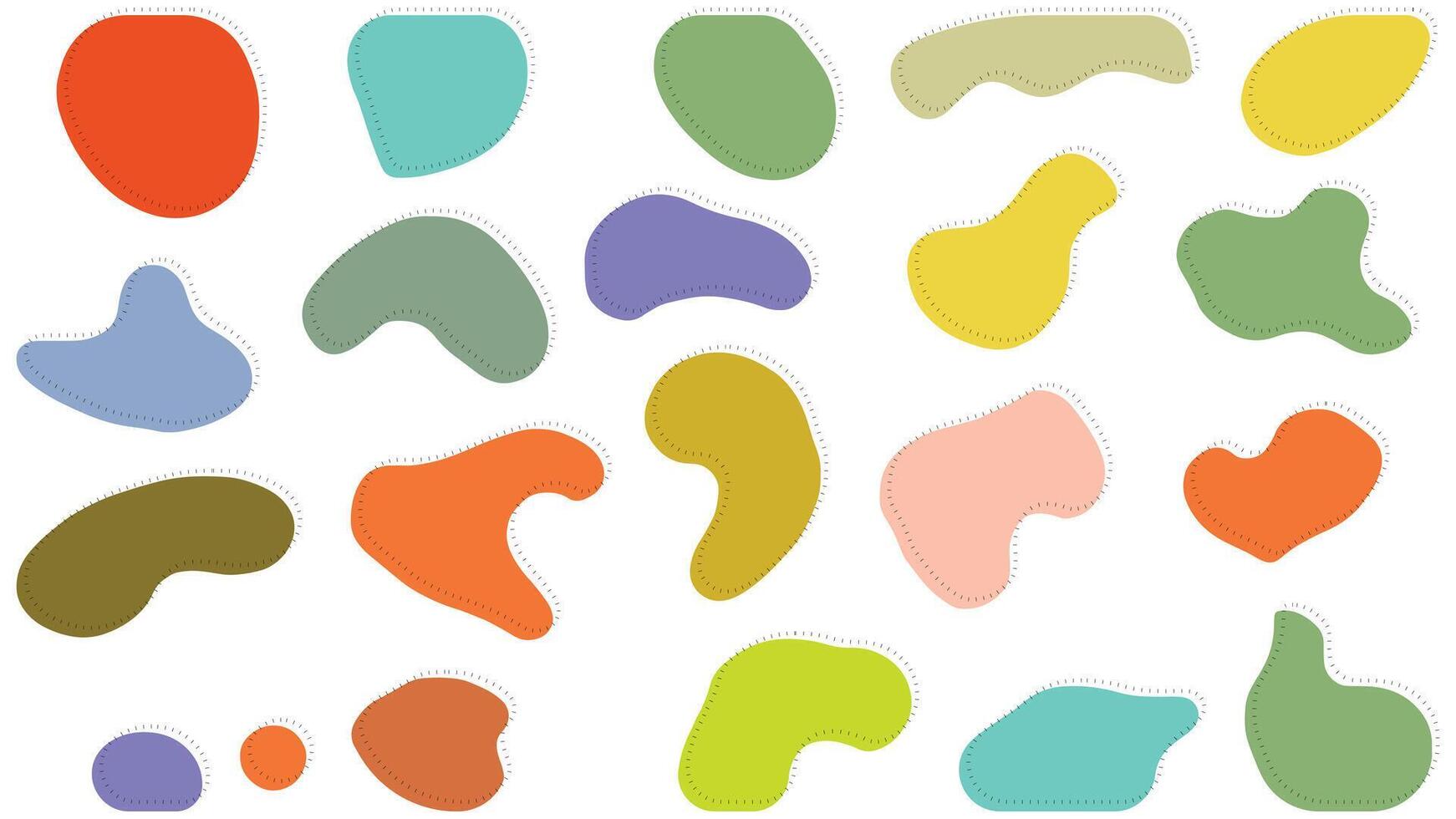 Colorful Organic Blobs and Irregular Shapes Seamless Abstract Pattern Silhouettes vector