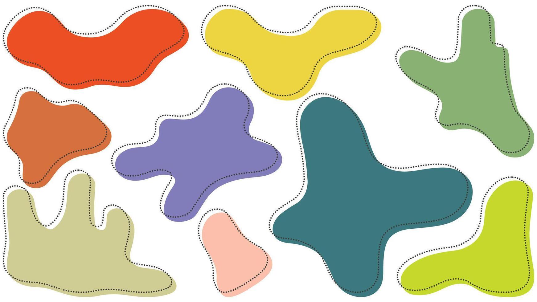 Colorful Organic Blobs and Irregular Shapes Seamless Abstract Pattern Silhouettes vector