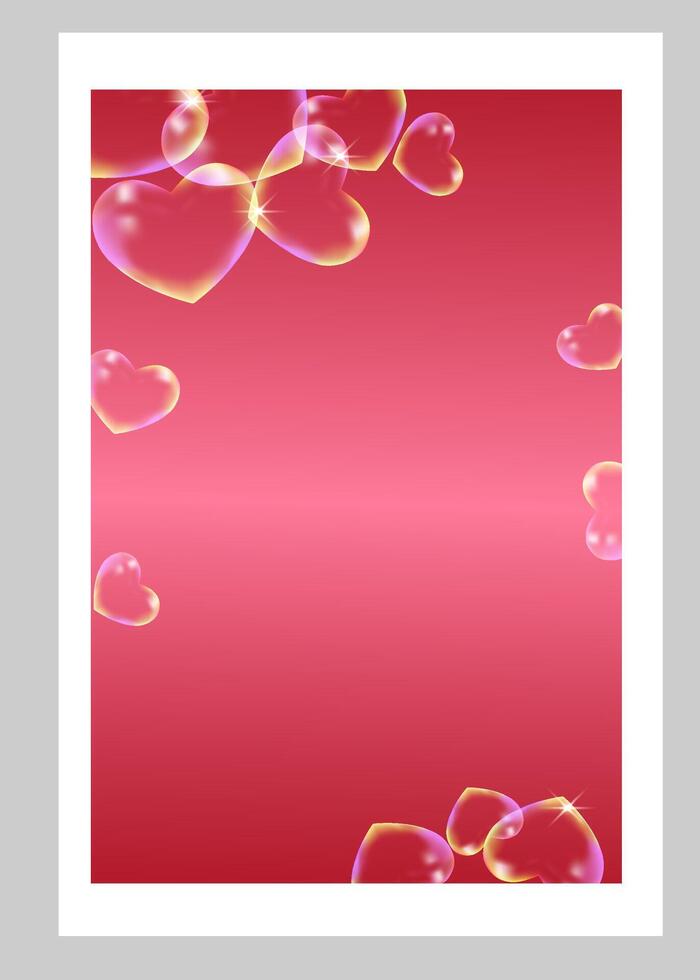 Red rectangular background with a bunch of hearts in the middle. vector