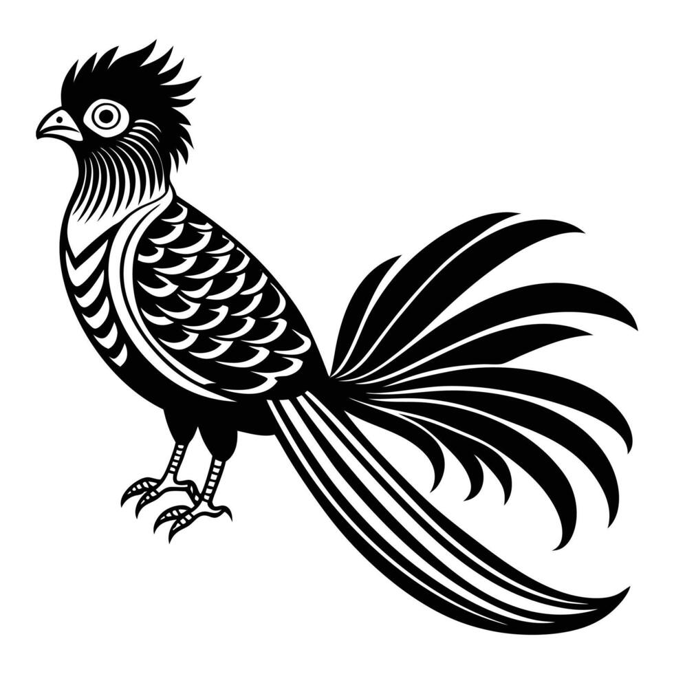 Resplendent Quetzal Silhouette Rare and Exquisite Bird Art vector