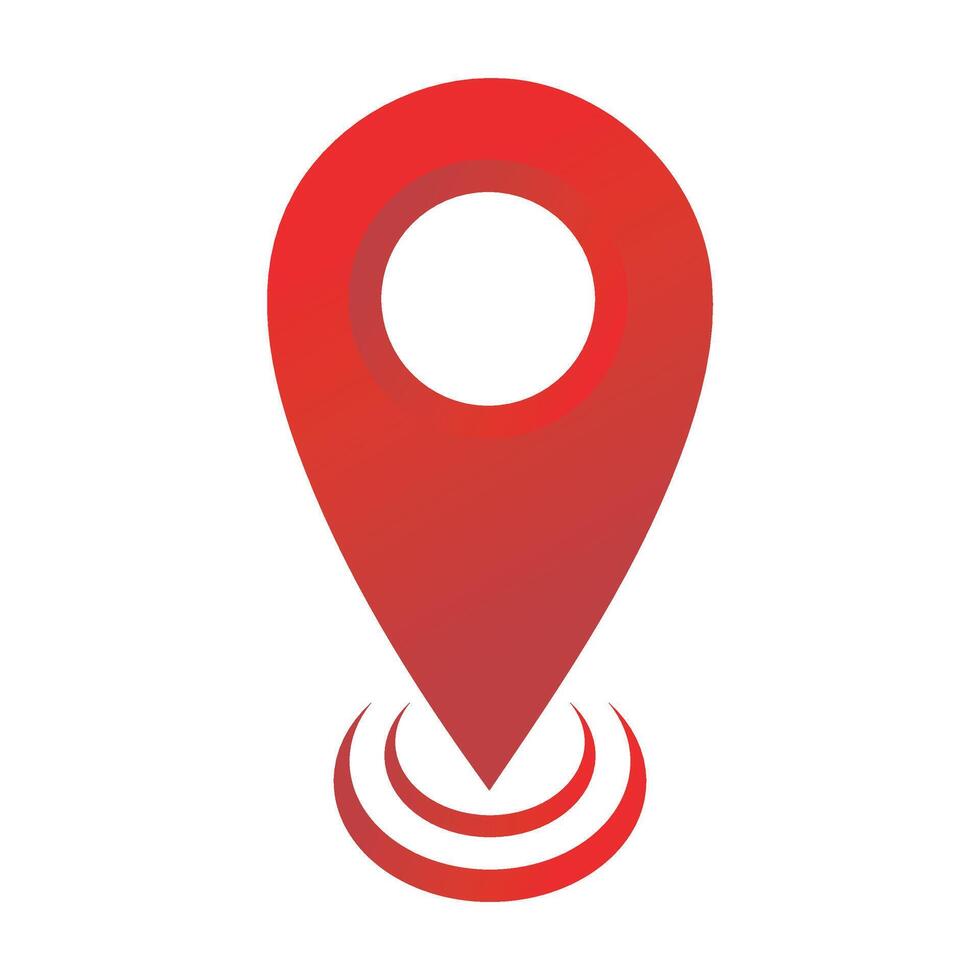 Simple red map pin. Location icon vector
