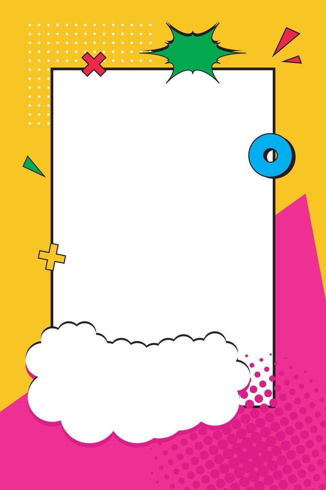 Comic template background, design pop art illustration vector