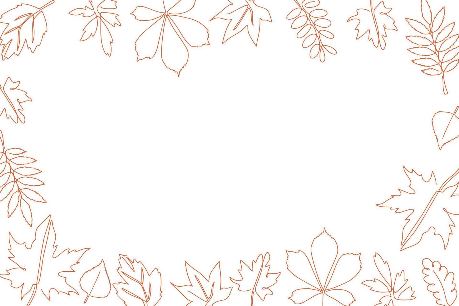 Background of autumn leaves in doodle style. illustration vector