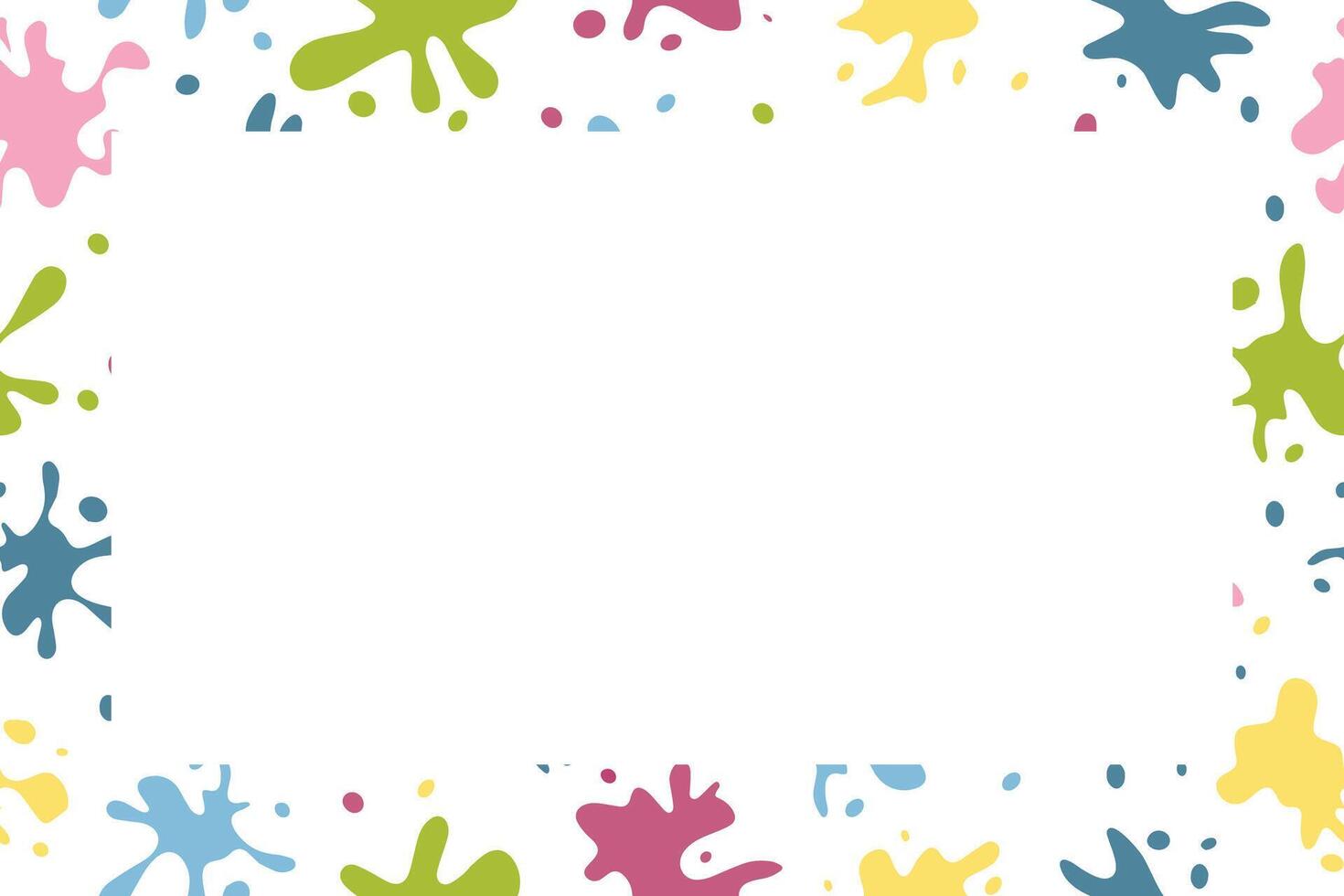 Background of colorful splashes. Bright spots, paint, set of design elements. Colorful set of paint splashes. Round flat collection of splashes, fluid decorative shapes. Various splashes and drops. vector