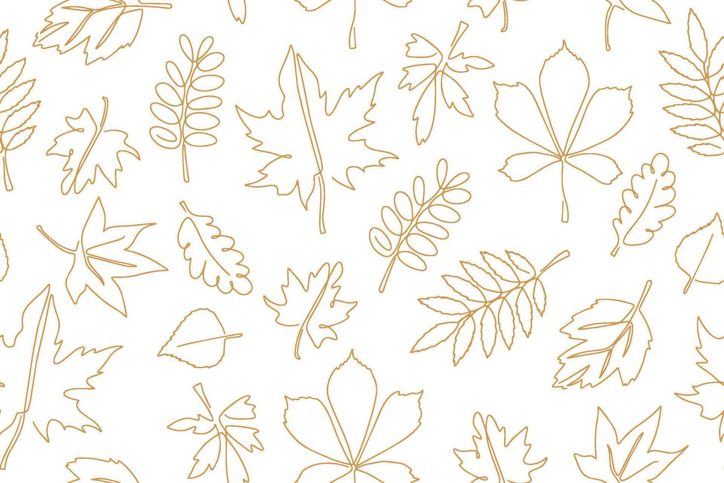 seamless background of autumn leaves in doodle style. Background of hand drawn leaves for textiles or book covers, wallpaper, design, graphics, print, hobbies, invitations. . vector