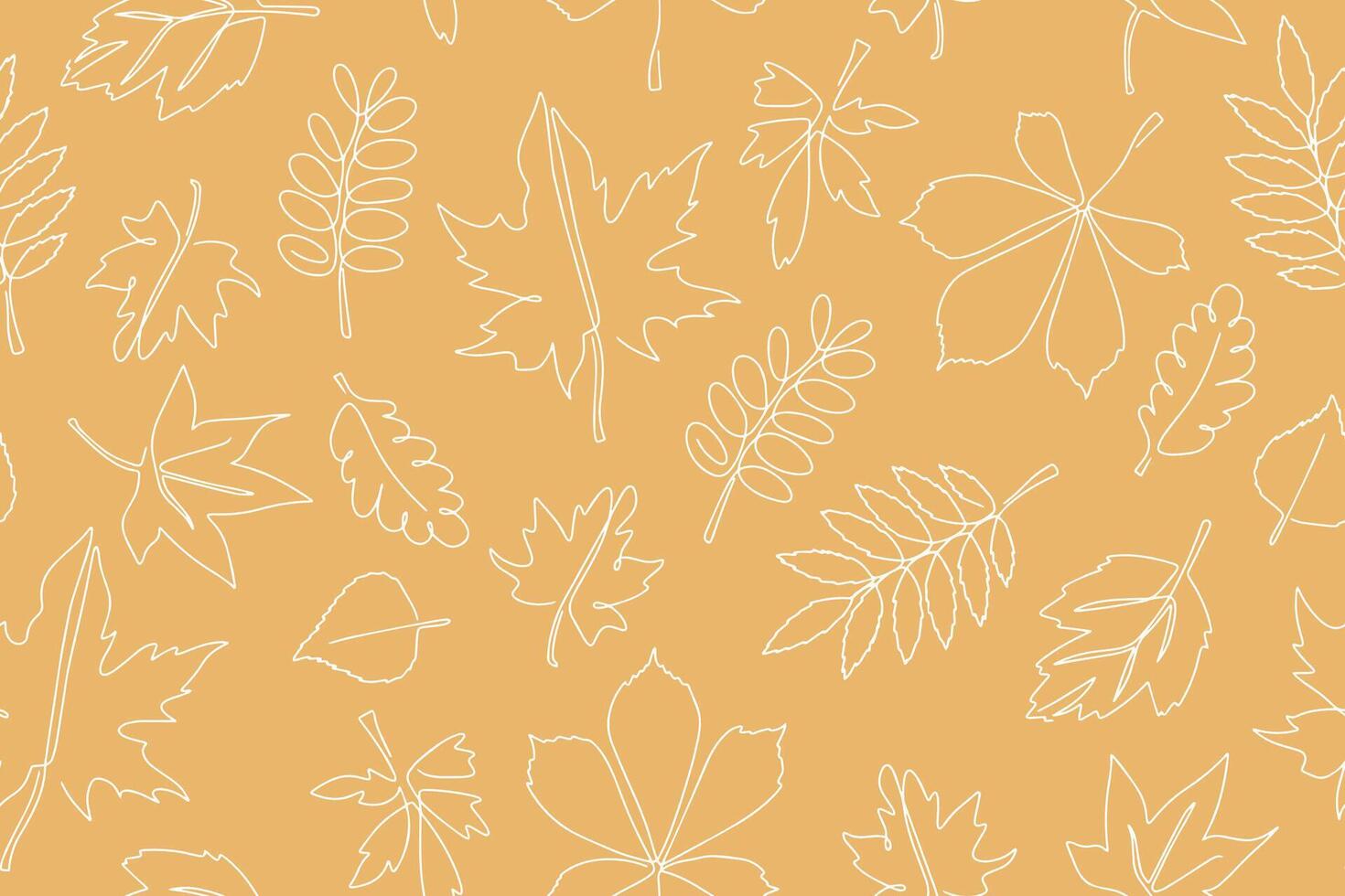 seamless background of autumn leaves in doodle style. Background of hand drawn leaves for textiles or book covers, wallpaper, design, graphics, print, hobbies, invitations. . vector