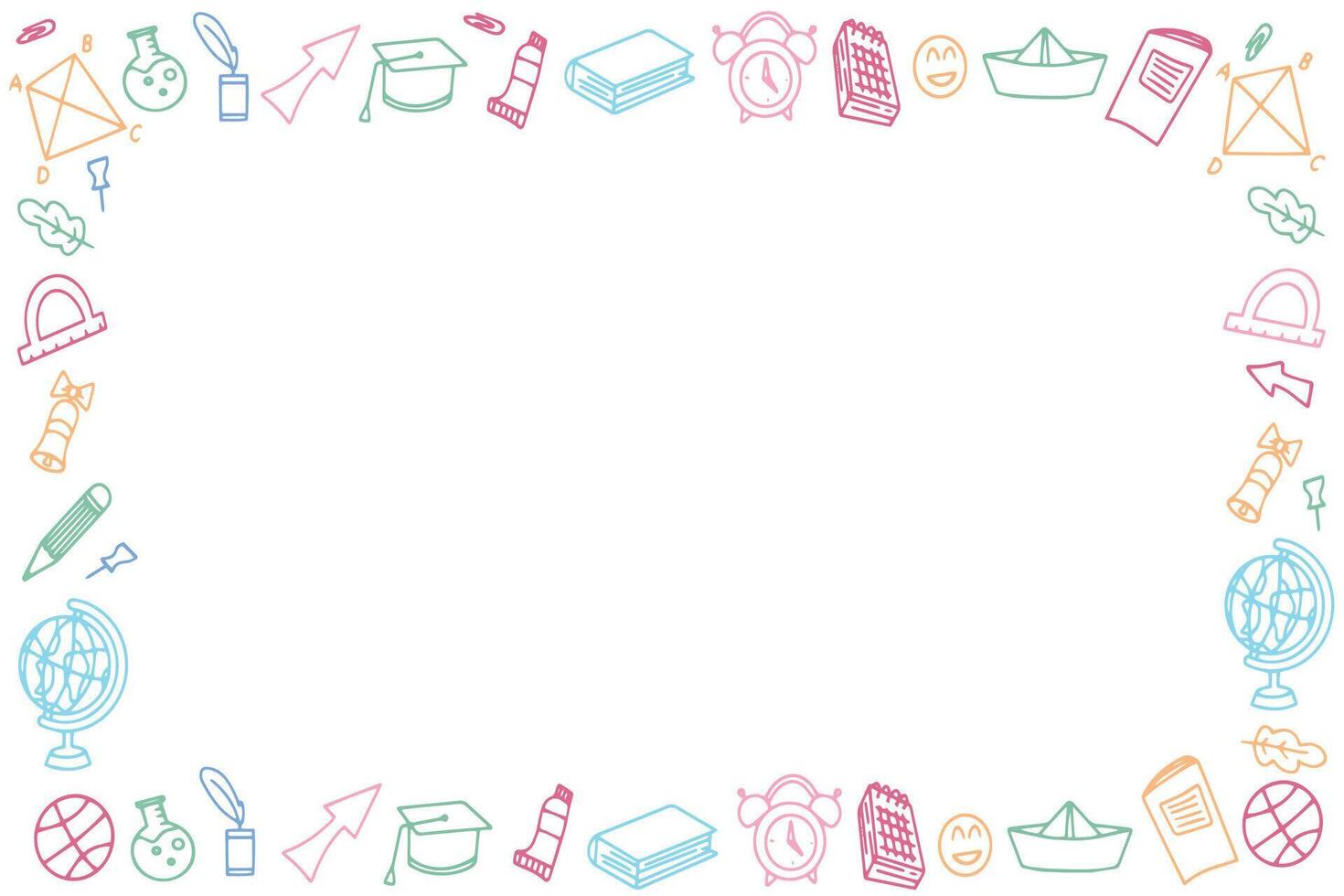Background of school icons in doodle style. School education. Back to school doodle drawing. illustration vector
