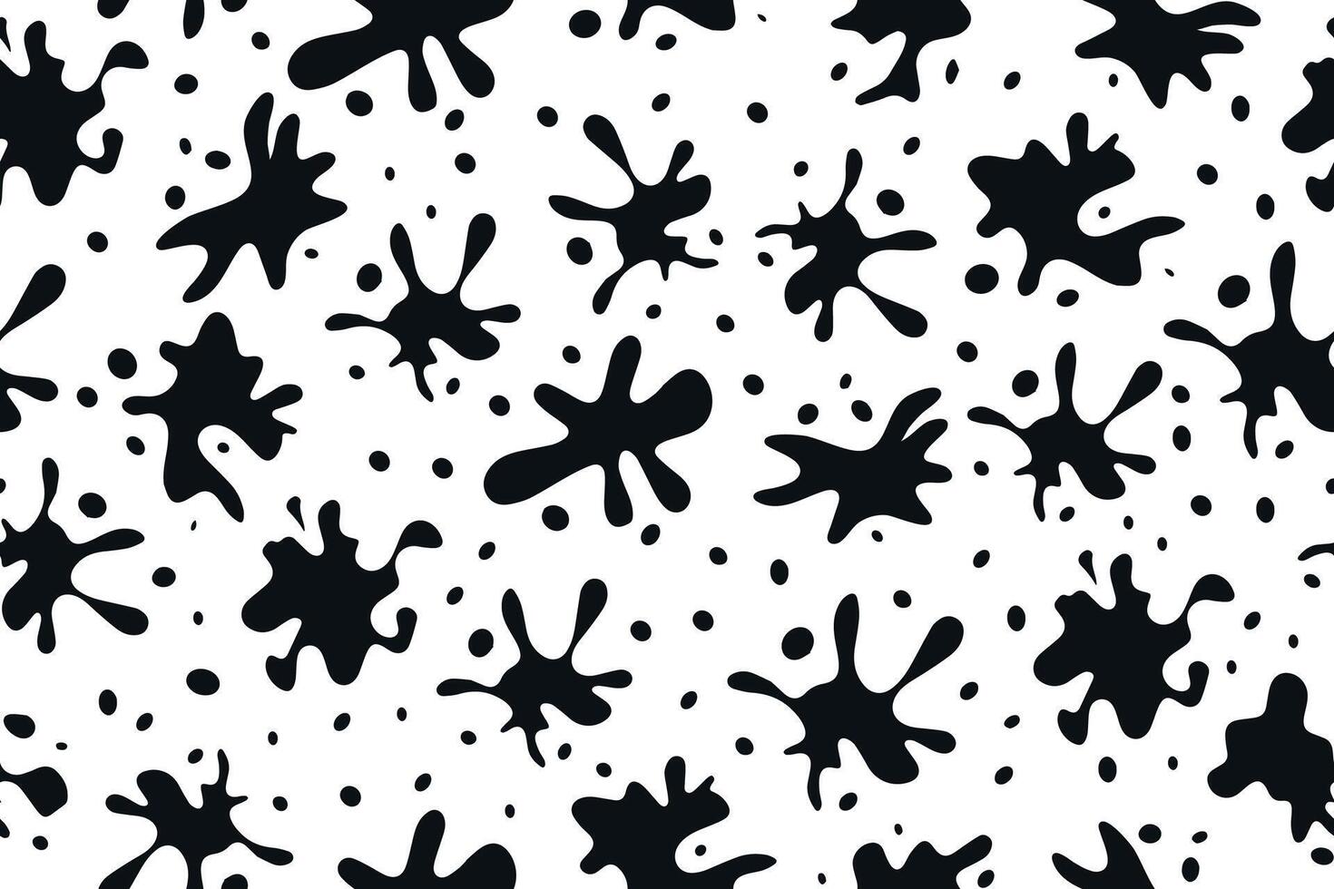 Seamless pattern of black splashes. Black spots, paint, design elements set. Various splashes and drops. . illustration. vector