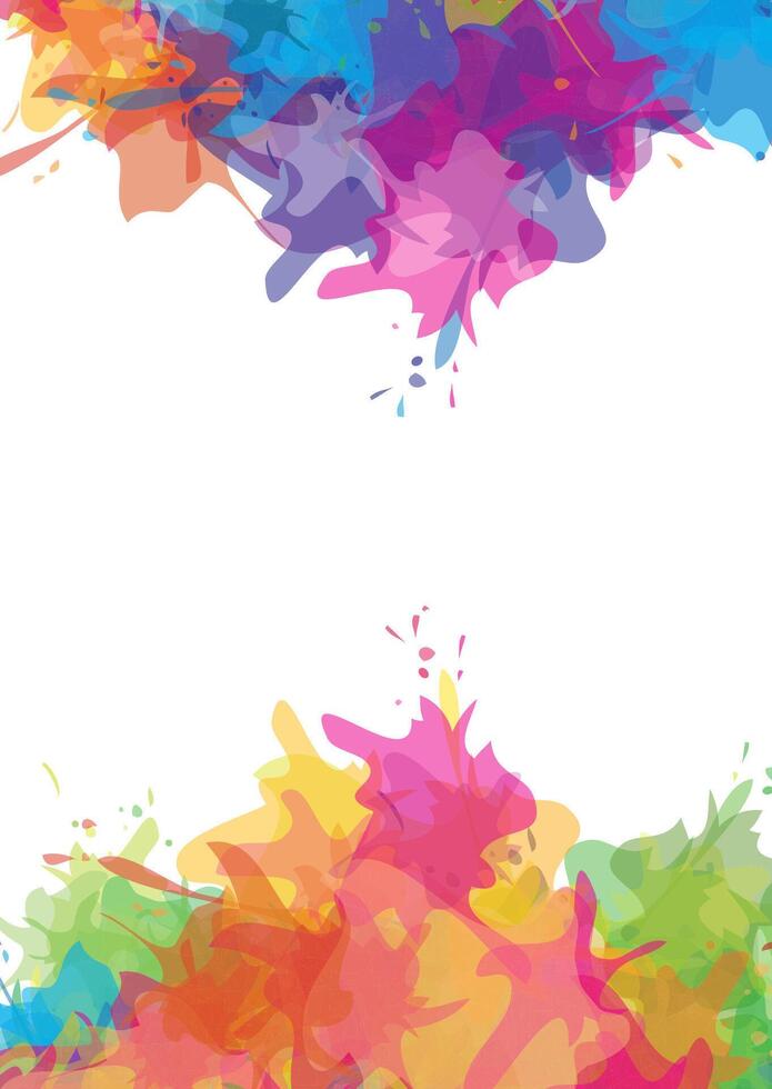 Bright colorful watercolor splash splatter stain vector