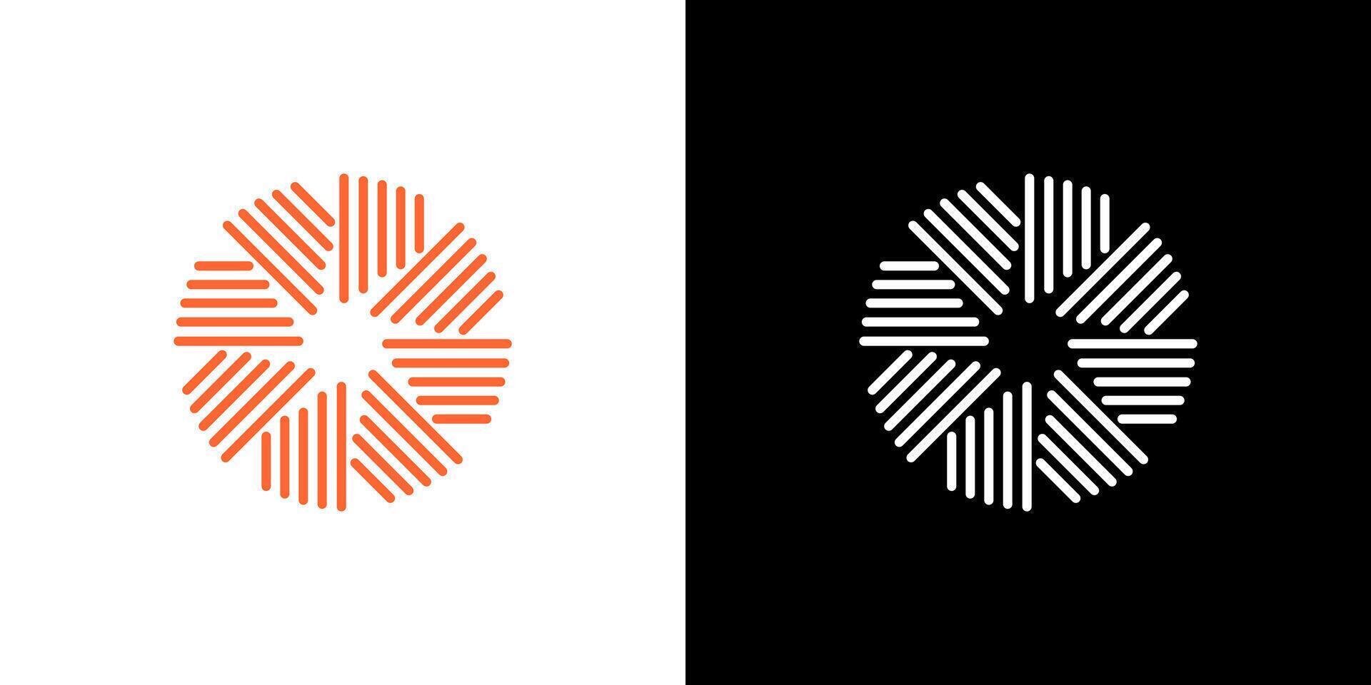 Abstract background logo line pattern in circle icon design illustration . vector