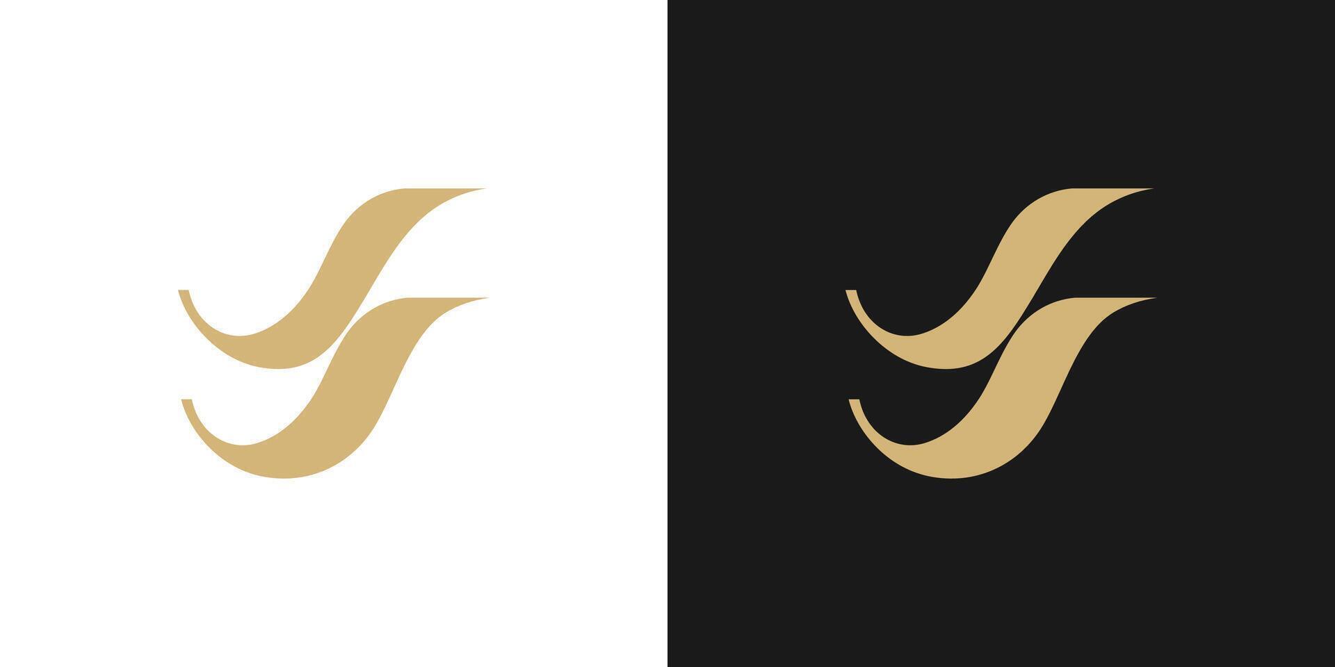 Letter J JJ or S SS abstract shape monogram elegant logo vector