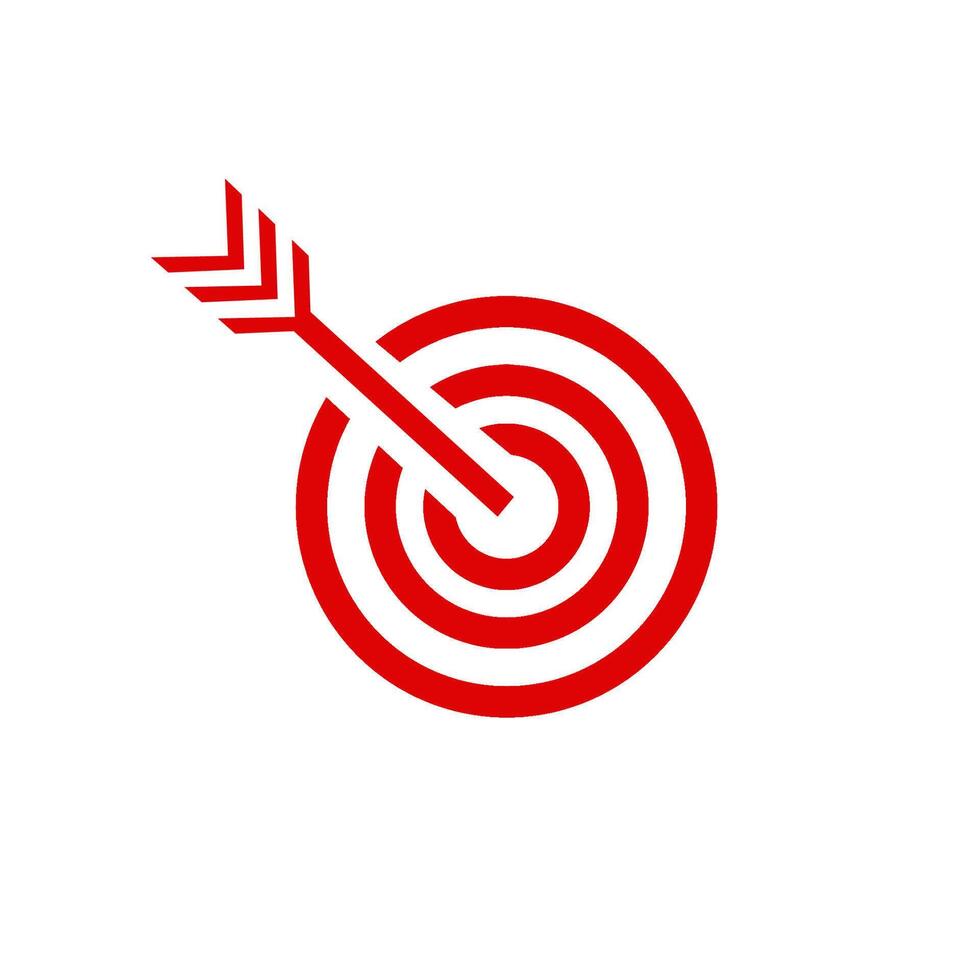 Dart arrow target icon goal focus aim bullseye logo . vector