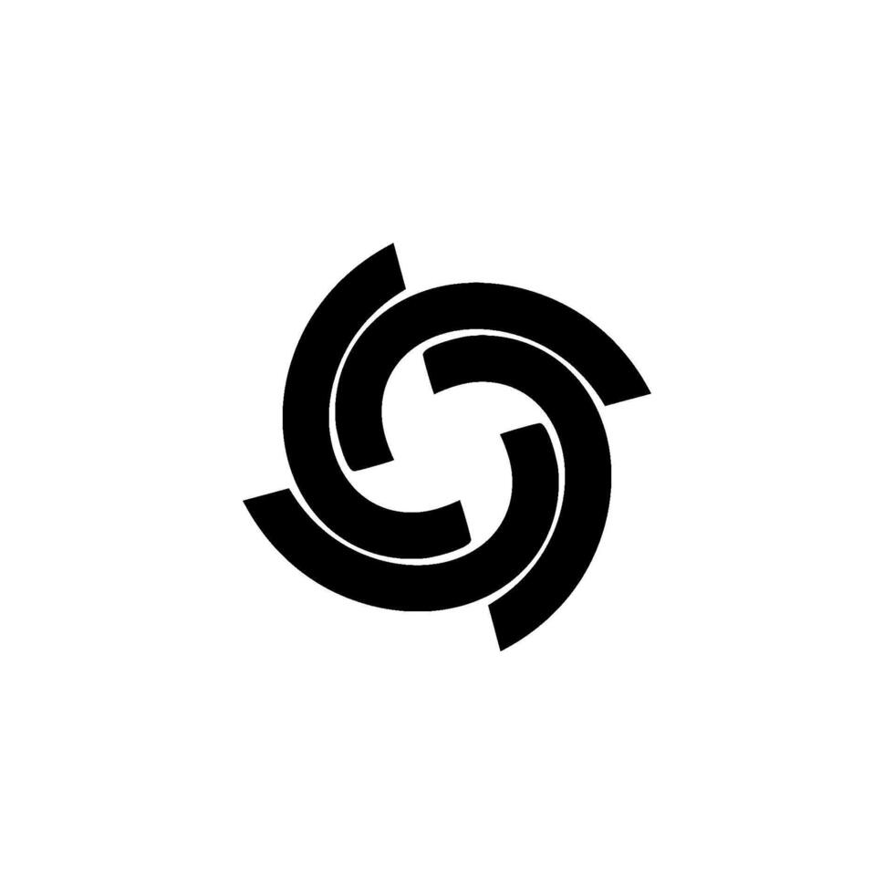 Spiral circle logo. Circular swirl twirl round black icon . vector