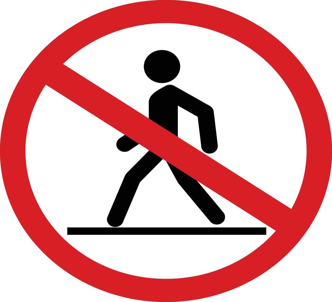 no crossing road sign vector