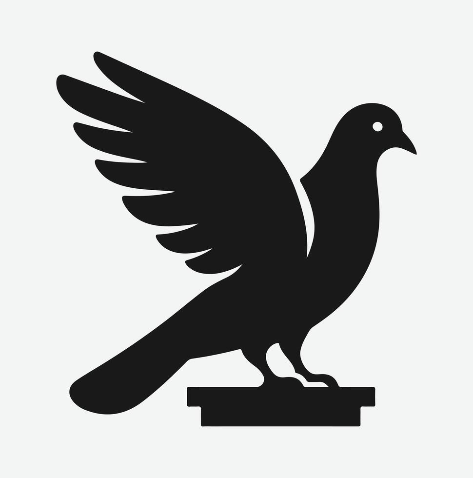 Graceful Pigeon Silhouette, Ideal for Artistic Projects and Creative Designs vector