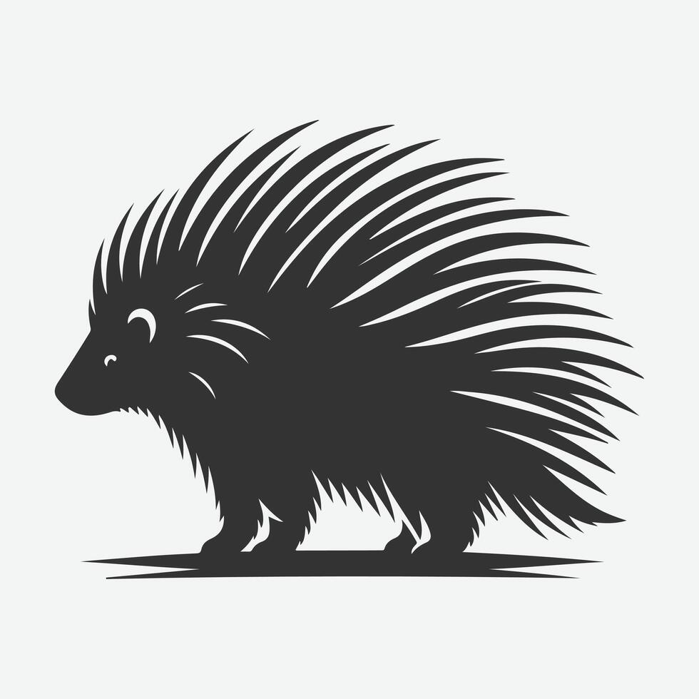 Stunning Porcupine Silhouette, Ideal for Art, Crafts, and Design Projects vector