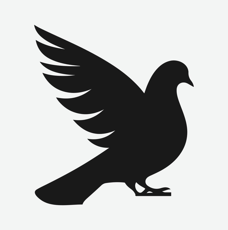 Graceful Pigeon Silhouette, Ideal for Artistic Projects and Creative Designs vector
