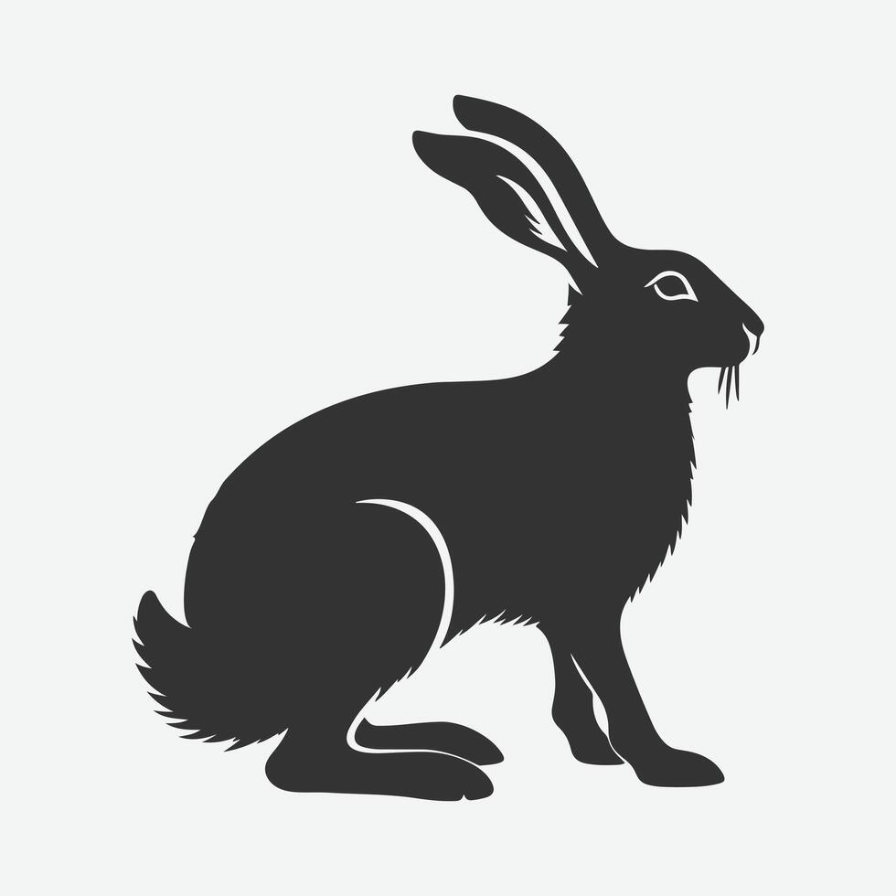 Majestic Hare Silhouette, Ideal for Artistic and Design Endeavors vector