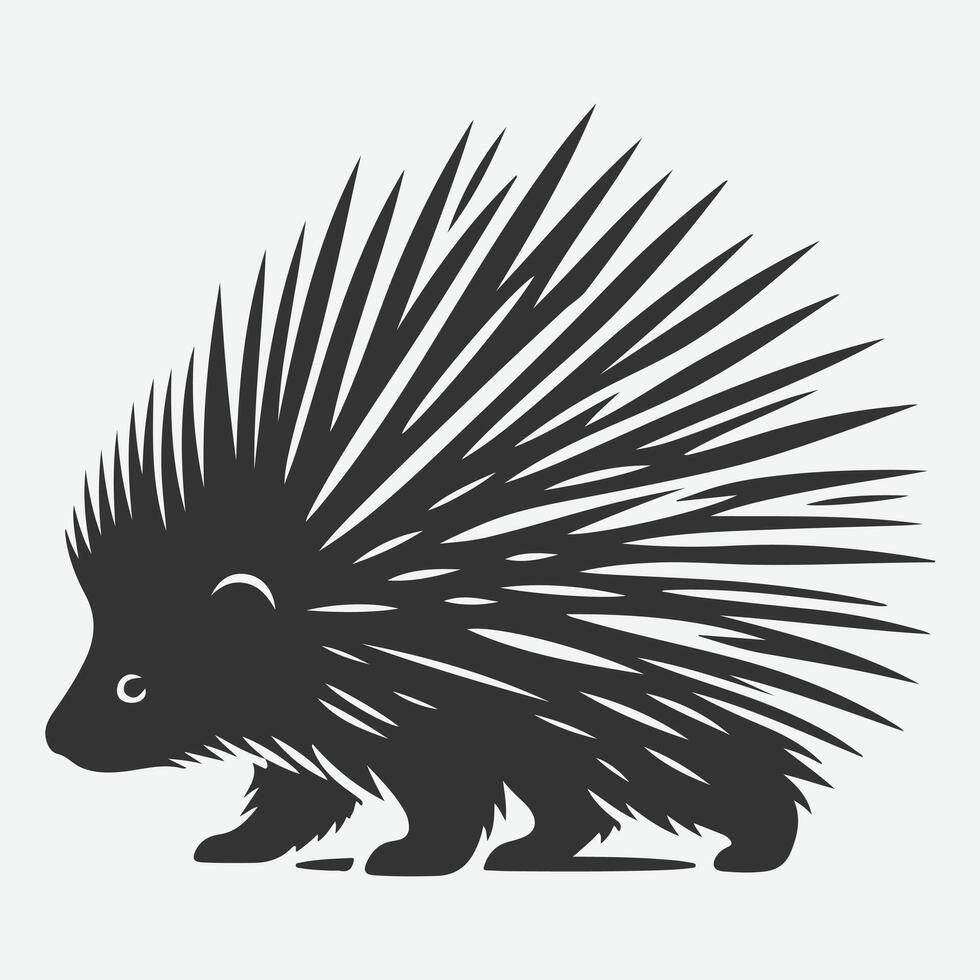 Stunning Porcupine Silhouette, Ideal for Art, Crafts, and Design Projects vector