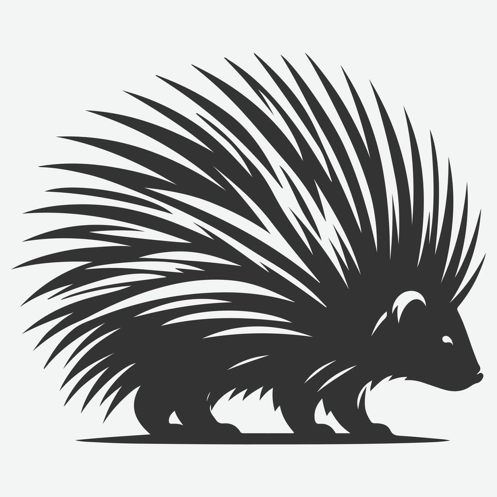 Stunning Porcupine Silhouette, Ideal for Art, Crafts, and Design Projects vector